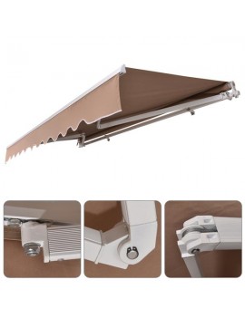 12x10 ft Retractable Awning Sandy Color