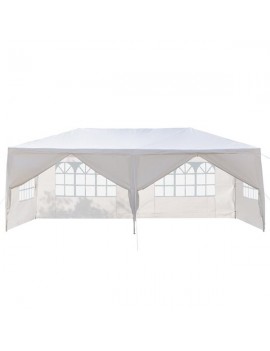 [US-W]3 x 6m Six Sides Two Doors Waterproof Tent with Spiral Tubes White