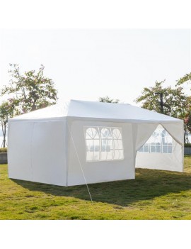 [US-W]3 x 6m Six Sides Two Doors Waterproof Tent with Spiral Tubes White