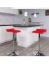 Barhocker 1er-Set Barhocker Barstuhl Verstellbare Höhenverstellung, verchromter Stahl, Antirutschgummi, pflegeleichter Kunstleder, gut gepolsterte Sitzfläche (Rot)